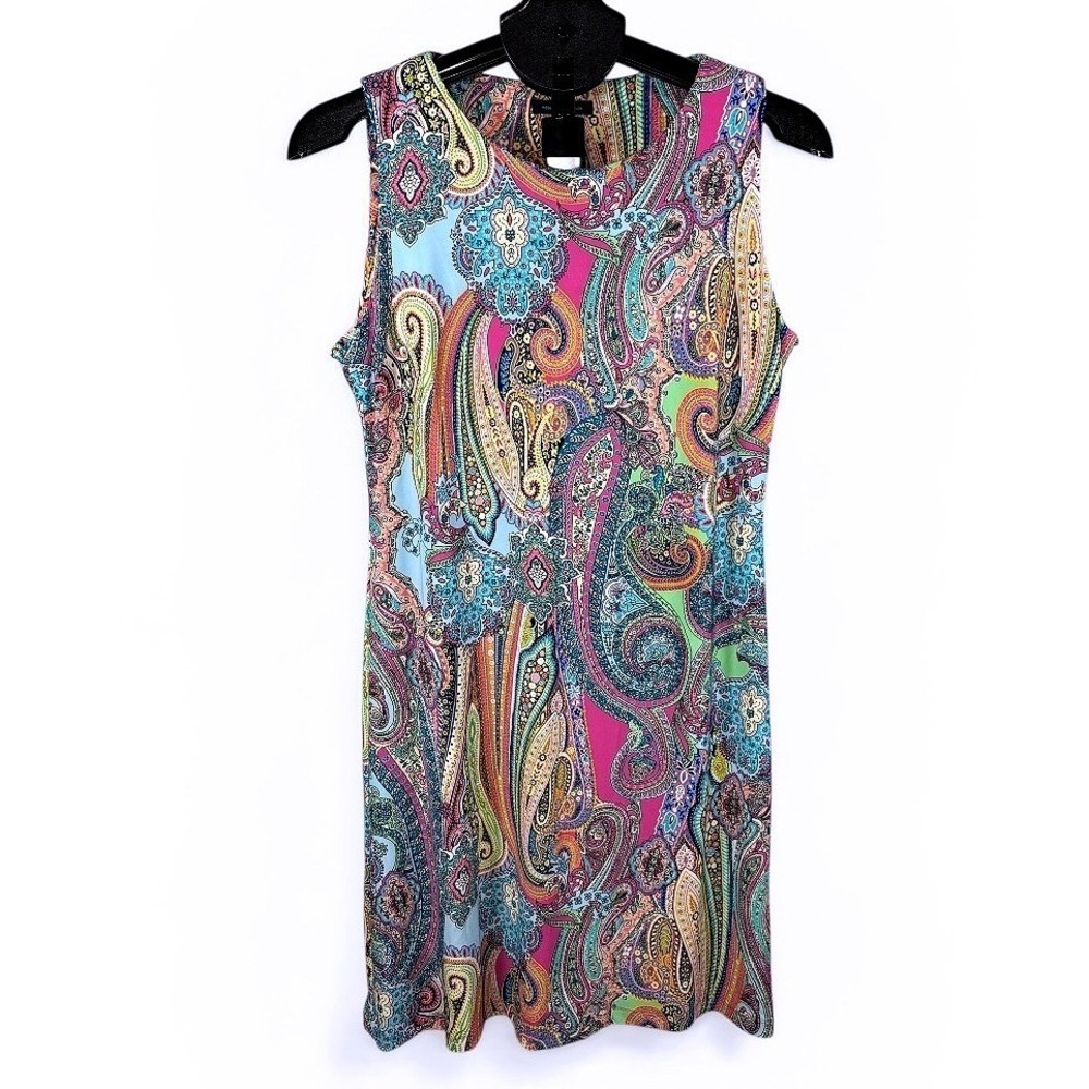 Tommy Hilfiger Womens Multi Color Paisley Sleeveless‎ Shift Dress 8